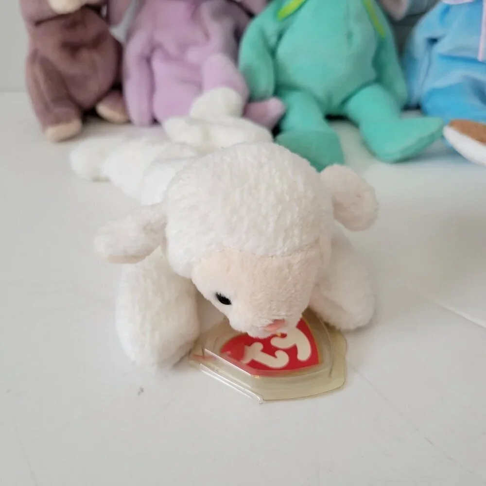 Ty Beanie Baby Lot of 7 Easter Vintage Floppity Hippity Ears Fleece Eggs It New